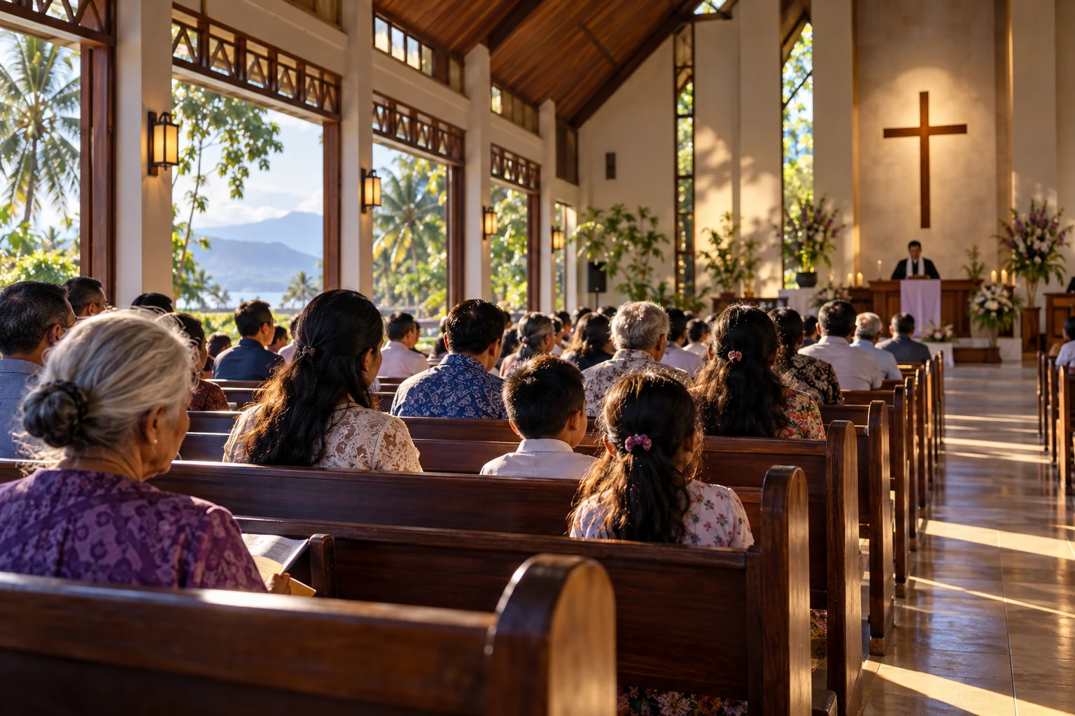 Foto ilustrasi: syukuran jemaat di halaman gereja GPIBT Manunggal Buntuna